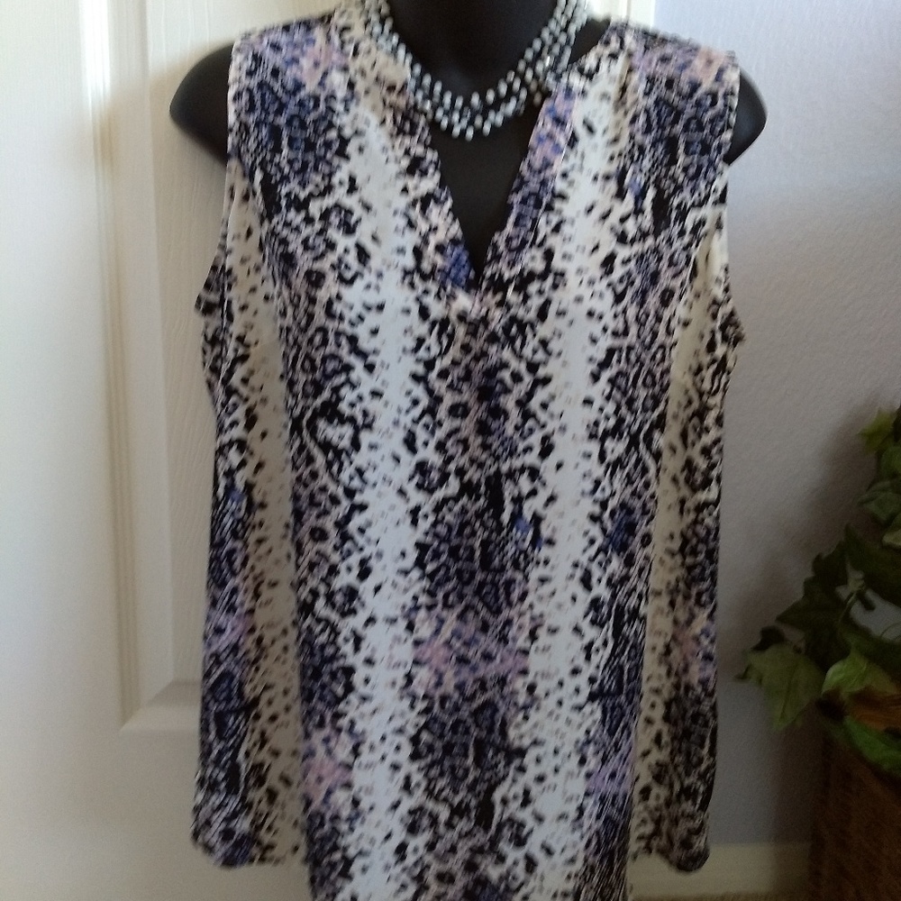 Animal Print Sleeveless Blouse Size S